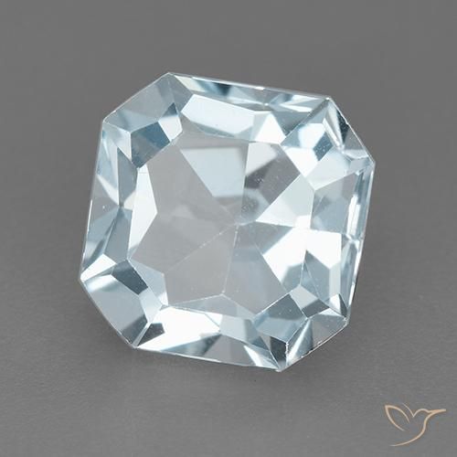 Topaze Bleu ciel naturelle Octogone / coupe Émeraude, 3.14 ct, VVS