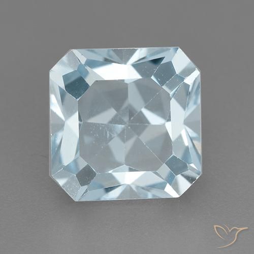 3.24ct Naturel Bleu ciel Topaze, Taille émeraude, VVS-VS
