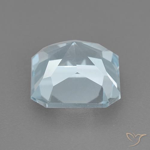 Topaze Bleu ciel naturelle Octogone / coupe Émeraude, 3.24 ct, VVS-VS
