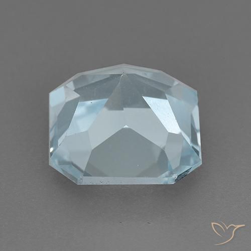 Topaze Bleu ciel naturelle Octogone / coupe Émeraude, 2.91 ct, VVS-VS