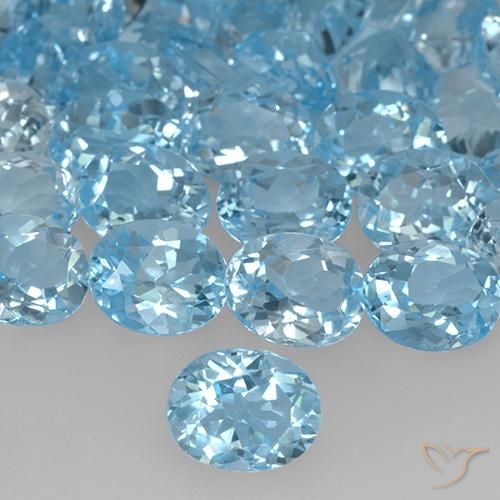 Topaze Bleu ciel naturelle ovale, 3.38 ct, VVS-VS