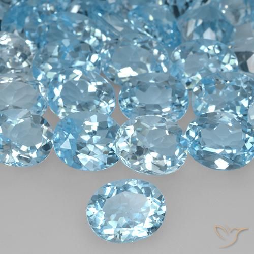 Topaze Bleu ciel naturelle ovale, 3.38 ct, VVS-VS