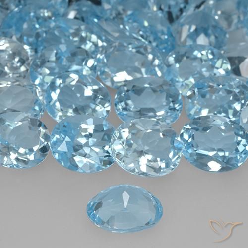 Topaze Bleu ciel naturelle ovale, 3.38 ct, VVS-VS