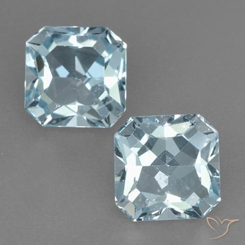 6.29ctw Naturel Bleu ciel Topaze, Taille émeraude, VVS-VS
