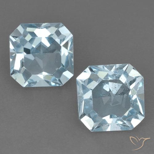 6.17ctw Naturel Bleu ciel Topaze, Taille émeraude, VVS-VS