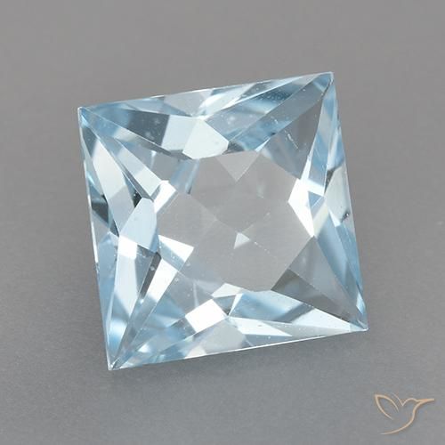 Topaze bleue naturelle carré, 2,89 ct, VVS-VS