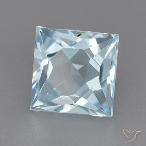 Topaze Bleu ciel naturelle Carré, 2.81 ct, VVS-VS