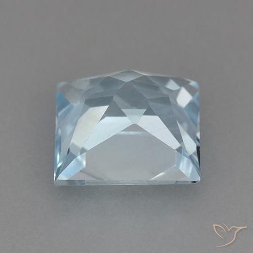 Topaze Bleu ciel naturelle Carré, 2.81 ct, VVS-VS