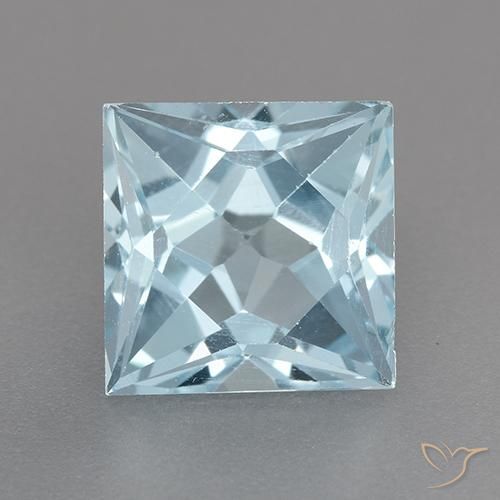 3.18ct Naturel Bleu ciel Topaze, Carré, VVS-VS