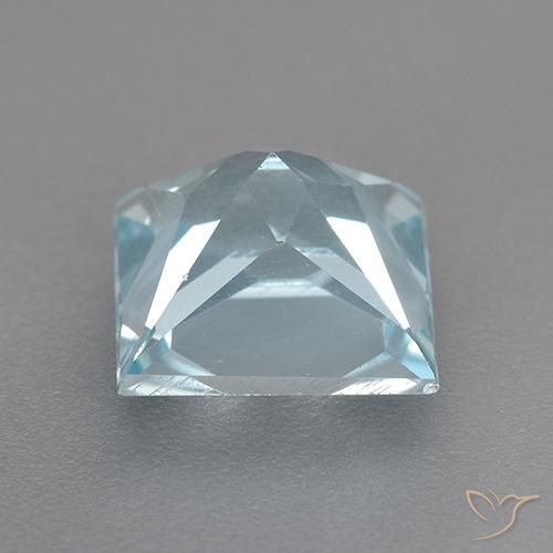 Topaze Bleu ciel naturelle Carré, 3.18 ct, VVS-VS