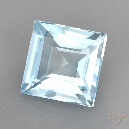 2.55ct Naturel Bleu ciel Topaze, Carré, VVS