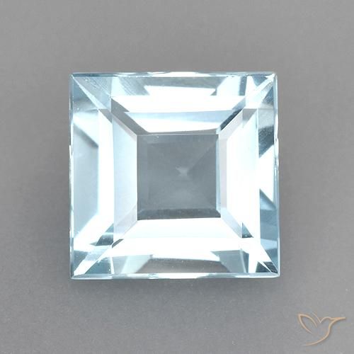 Topaze Bleu ciel naturelle Carré, 2.55 ct, VVS
