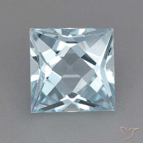 3.23ct Naturel Bleu ciel Topaze, Carré, VVS