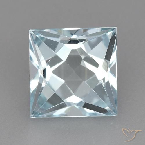 3.15ct Naturel Bleu ciel Topaze, Carré, VVS