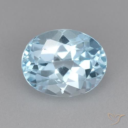3.44ct Naturel Bleu ciel Topaze, ovale, VVS-VS