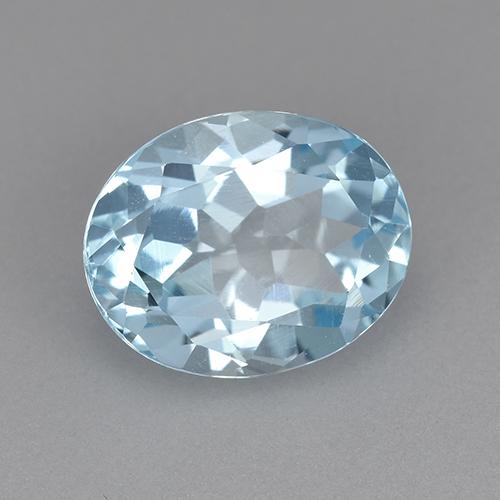 Topaze bleue naturelle coupe ovale, 3,19 ct, VVS