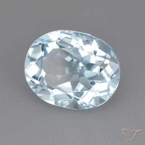Topaze Bleu ciel naturelle ovale, 3.65 ct, VVS