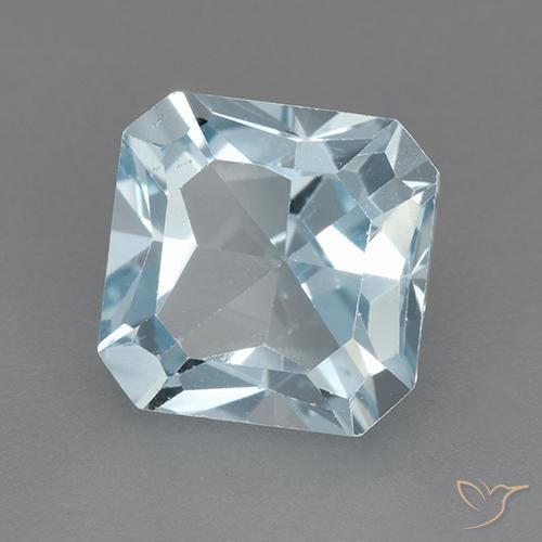 Topaze Bleu ciel naturelle Octogone / coupe Émeraude, 3.22 ct, VVS