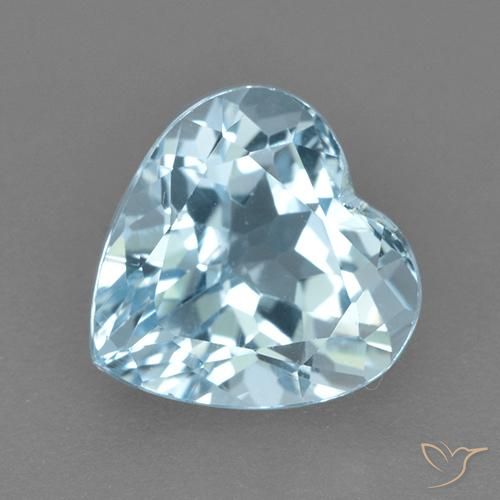 3.98ct Naturel Bleu ciel Topaze, Cœur, VVS-VS