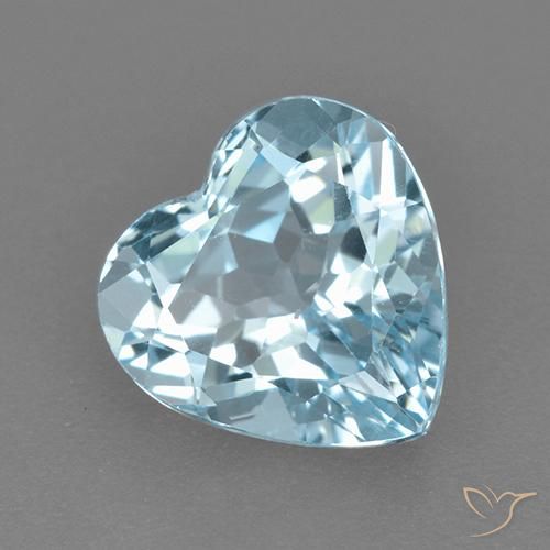 Topaze Bleu ciel naturelle Cœur, 3.98 ct, VVS-VS
