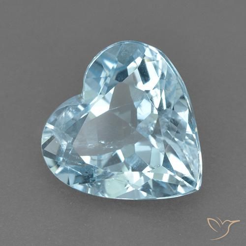 Topaze Bleu ciel naturelle Cœur, 4.47 ct, VVS-VS