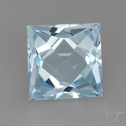 3.25ct Naturel Bleu ciel Topaze, Carré, VVS-VS
