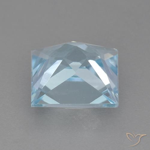 Topaze Bleu ciel naturelle Carré, 3.25 ct, VVS-VS