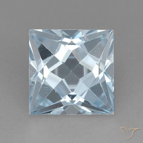 3.25ct Naturel Bleu ciel Topaze, Carré, VVS-VS