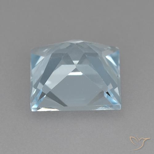 Topaze Bleu ciel naturelle Carré, 3.25 ct, VVS-VS