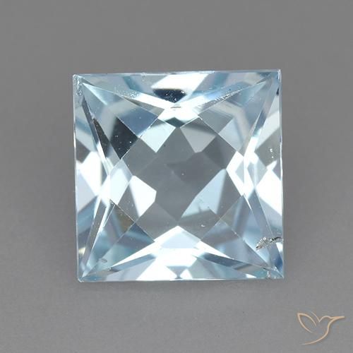 2.76ct Naturel Bleu ciel Topaze, Carré, VVS-VS