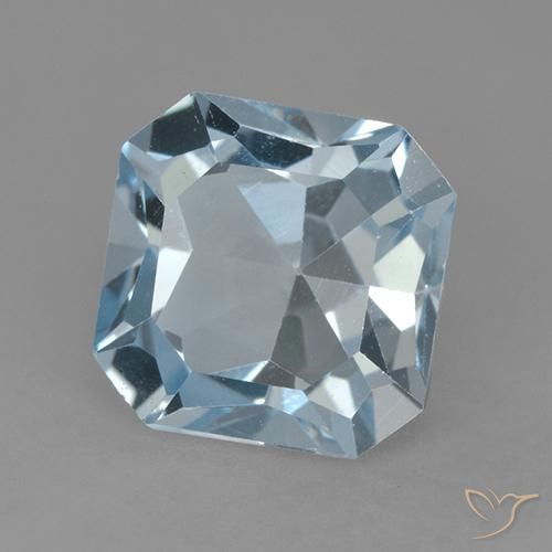 Topaze Bleu ciel naturelle Octogone / coupe Émeraude, 3.06 ct, VVS-VS