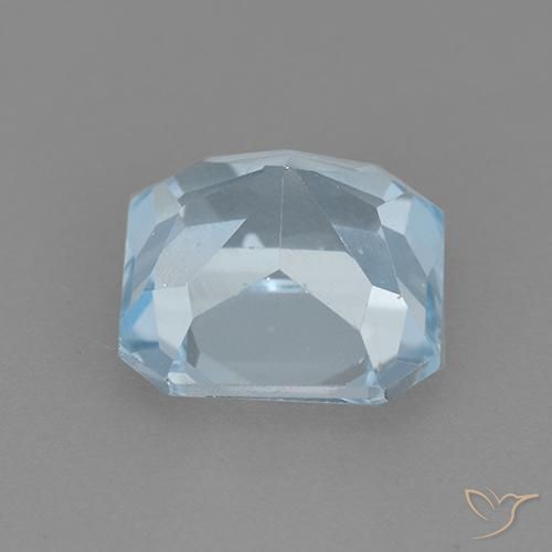 Topaze Bleu ciel naturelle Octogone / coupe Émeraude, 3.09 ct, VVS-VS