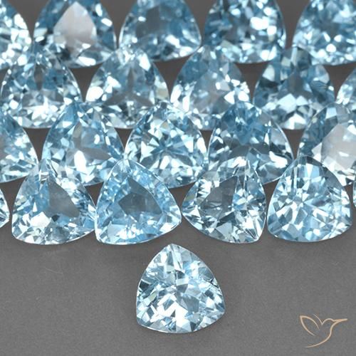 Topaze Bleu ciel naturelle Trillion, 1.38 ct, VS