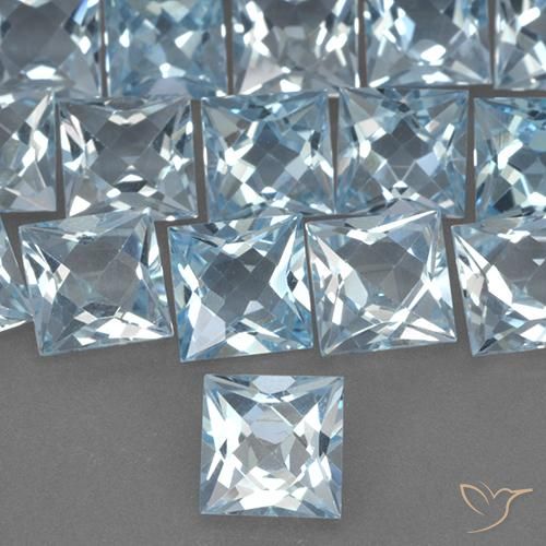 2.08ct Naturel Bleu ciel Topaze, Carré, VVS-VS
