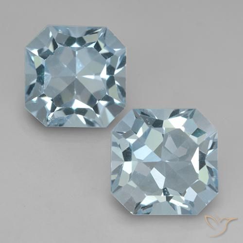 8.49ctw Naturel Bleu ciel Topaze, Taille émeraude, VVS-VS