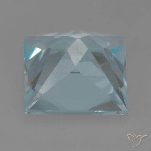 Topaze Bleu ciel naturelle Carré, 3.31 ct, VVS