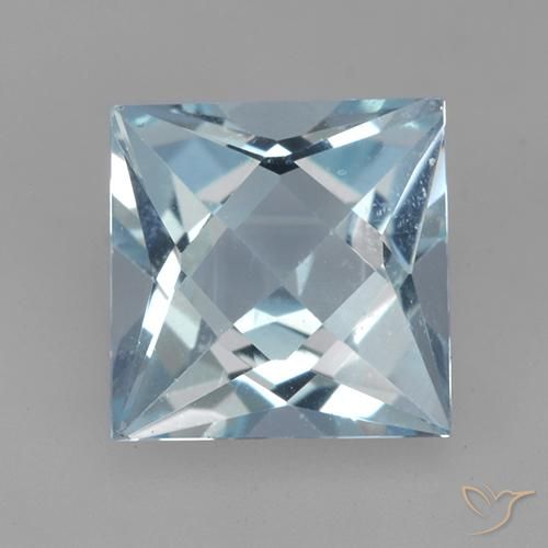 2.04ct Naturel Bleu ciel Topaze, Carré, VVS
