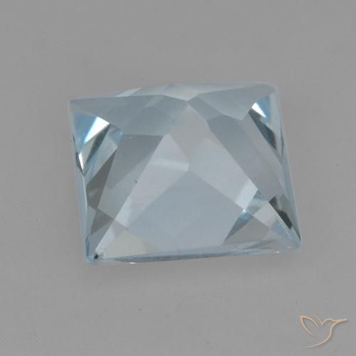 Topaze Bleu ciel naturelle Carré, 2.01 ct, VVS-VS