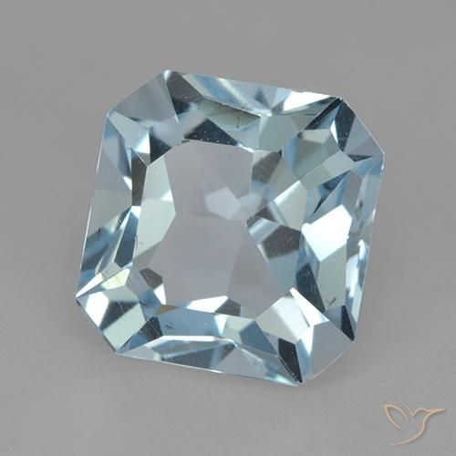 Topaze Bleu ciel naturelle Octogone / coupe Émeraude, 4.41 ct, VVS-VS