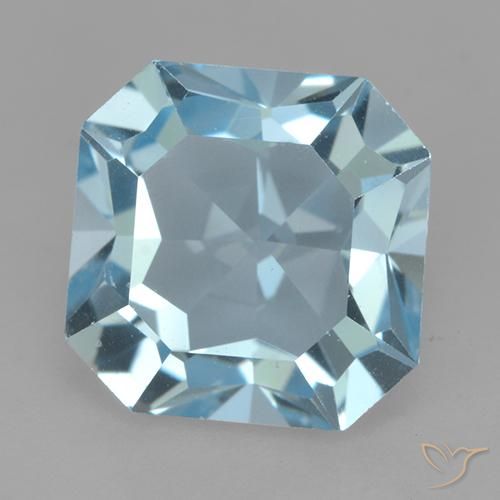 Topaze bleue naturelle taille émeraude, 4,23 ct, VVS-VS