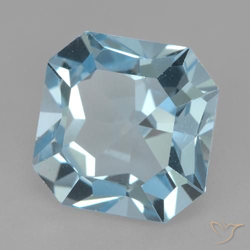 Topaze bleue naturelle taille émeraude, 4,23 ct, VVS-VS