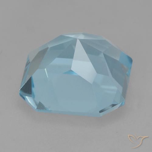 Topaze bleue naturelle taille émeraude, 4,23 ct, VVS-VS