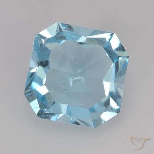 4.11ct Naturel Bleu ciel Topaze, Taille émeraude, VVS-VS