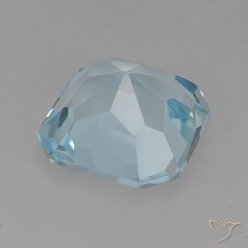 Topaze Bleu ciel naturelle Octogone / coupe Émeraude, 4.18 ct, VVS-VS