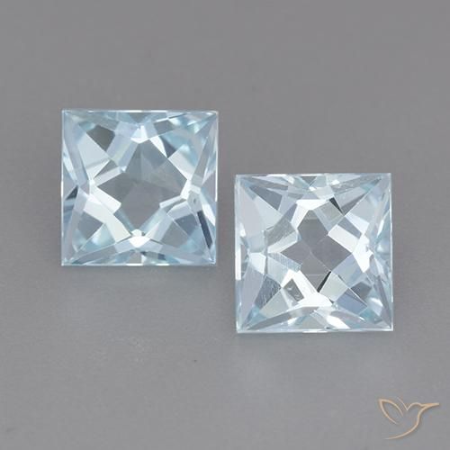 3.98ctw Naturel Bleu ciel Topaze, Carré, VVS