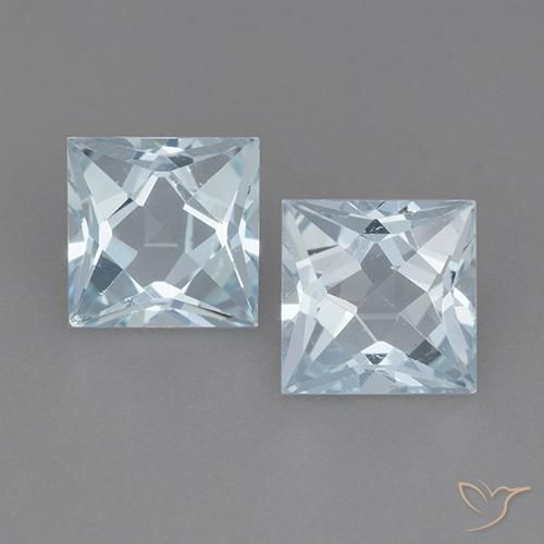 4.09ctw Naturel Bleu ciel Topaze, Carré, VVS-VS
