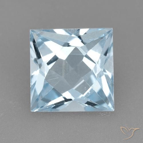 2.10ct Naturel Bleu ciel Topaze, Carré, VVS-VS