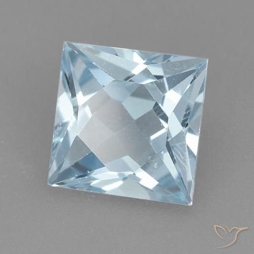Topaze Bleu ciel naturelle Carré, 2.10 ct, VVS-VS