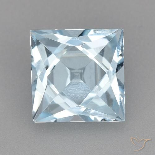 2.10ct Naturel Bleu ciel Topaze, Carré, VVS