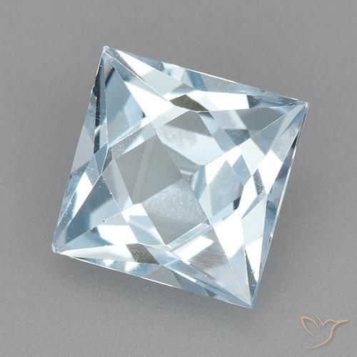 Topaze Bleu ciel naturelle Carré, 2.10 ct, VVS